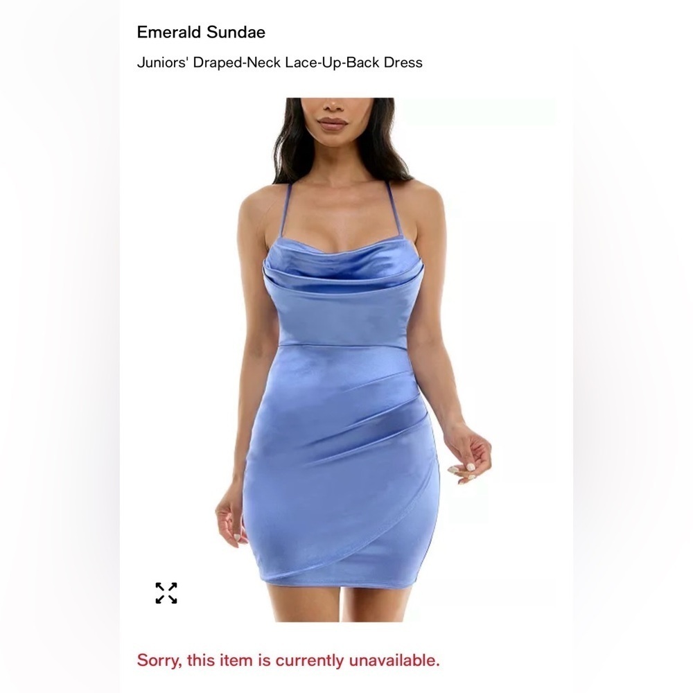 Emerald Sundae Satin Mini Dress in Blue (Macys)